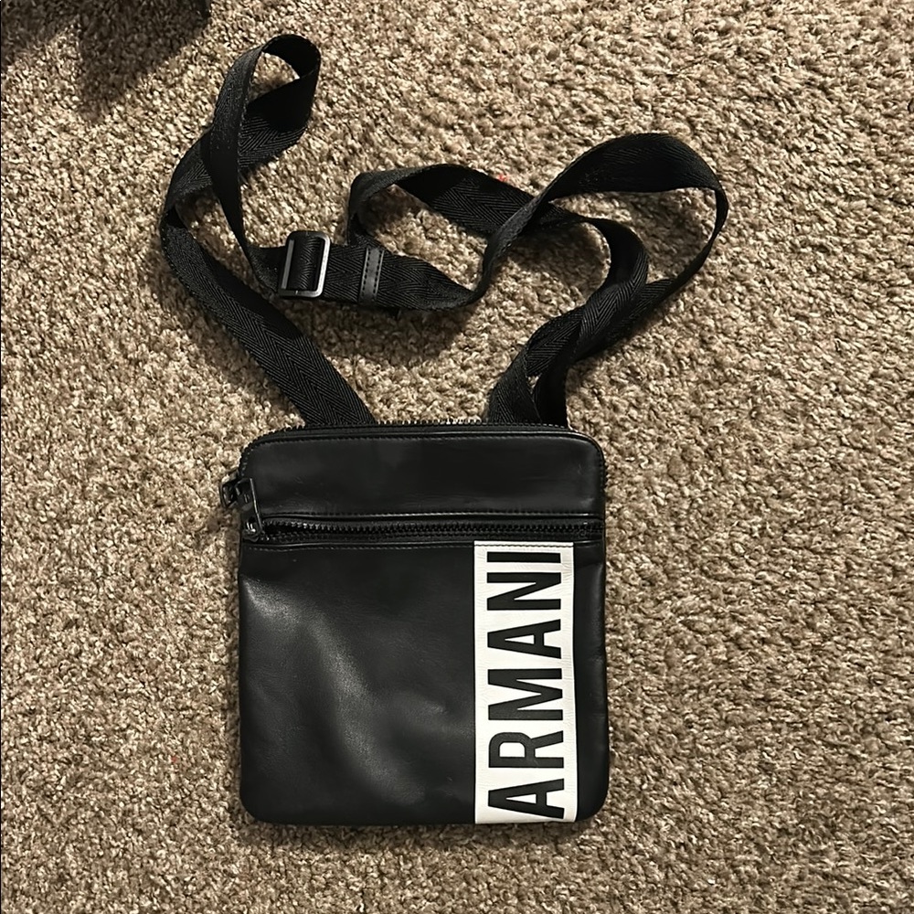 Giorgio Armani Black Belt Bag Sleek Minimalist Design